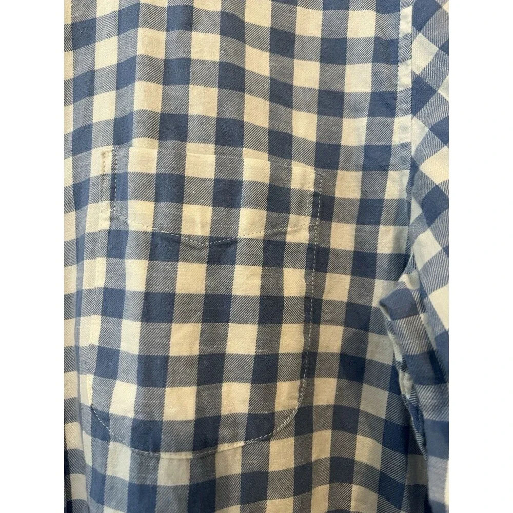J.Crew Men's Slim Fit Gingham Long Sleeve Button-Down Shirt blue and white Med